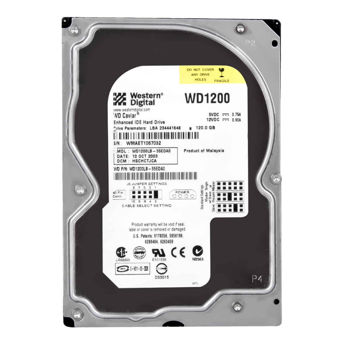 WD CAVIAR 120GB 7.2K 2MB ATA 3.5'' WD1200LB
