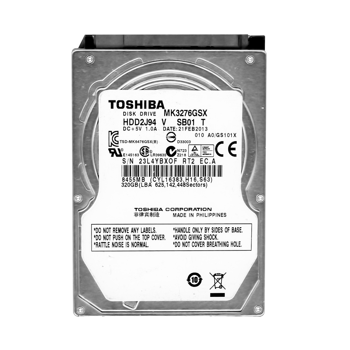 TOSHIBA 320GB 5.4K 8MB SATA II 2.5'' MK3276GSX