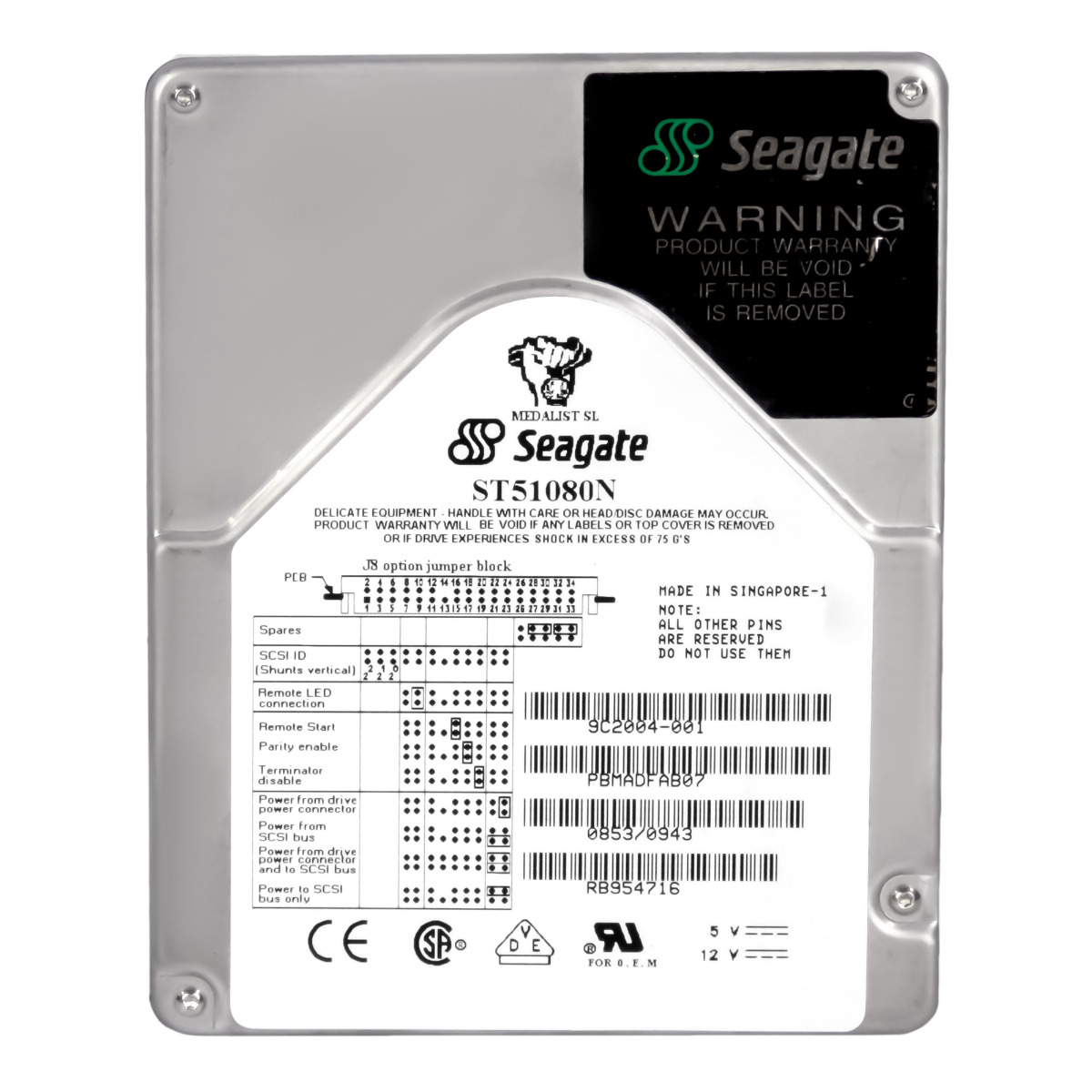 Seagate Medalist SL 1 Go 5,4k SCSI 3,5'' ST51080N