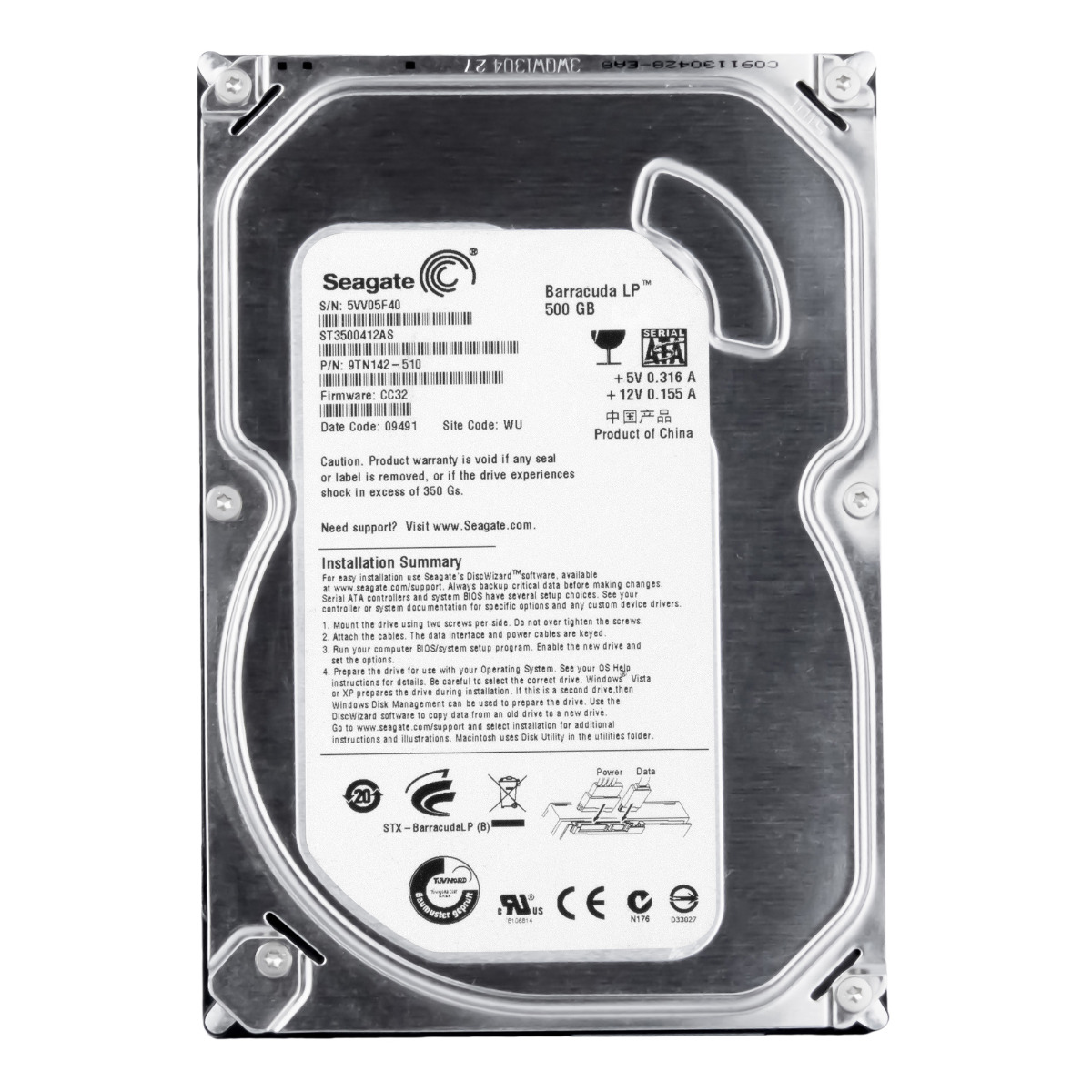 SEAGATE BARRACUDA LP 500GB 5.9K 16MB SATA II 3.5'' ST3500412AS