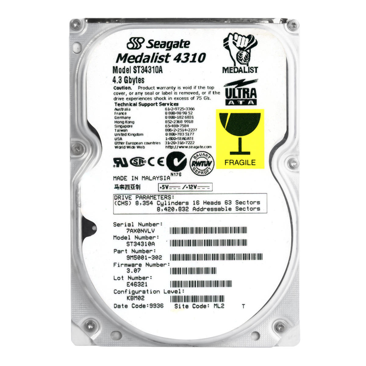 SEAGATE MEDALIST 4310 4.3GB 5.4K ATA 3.5'' ST34310A