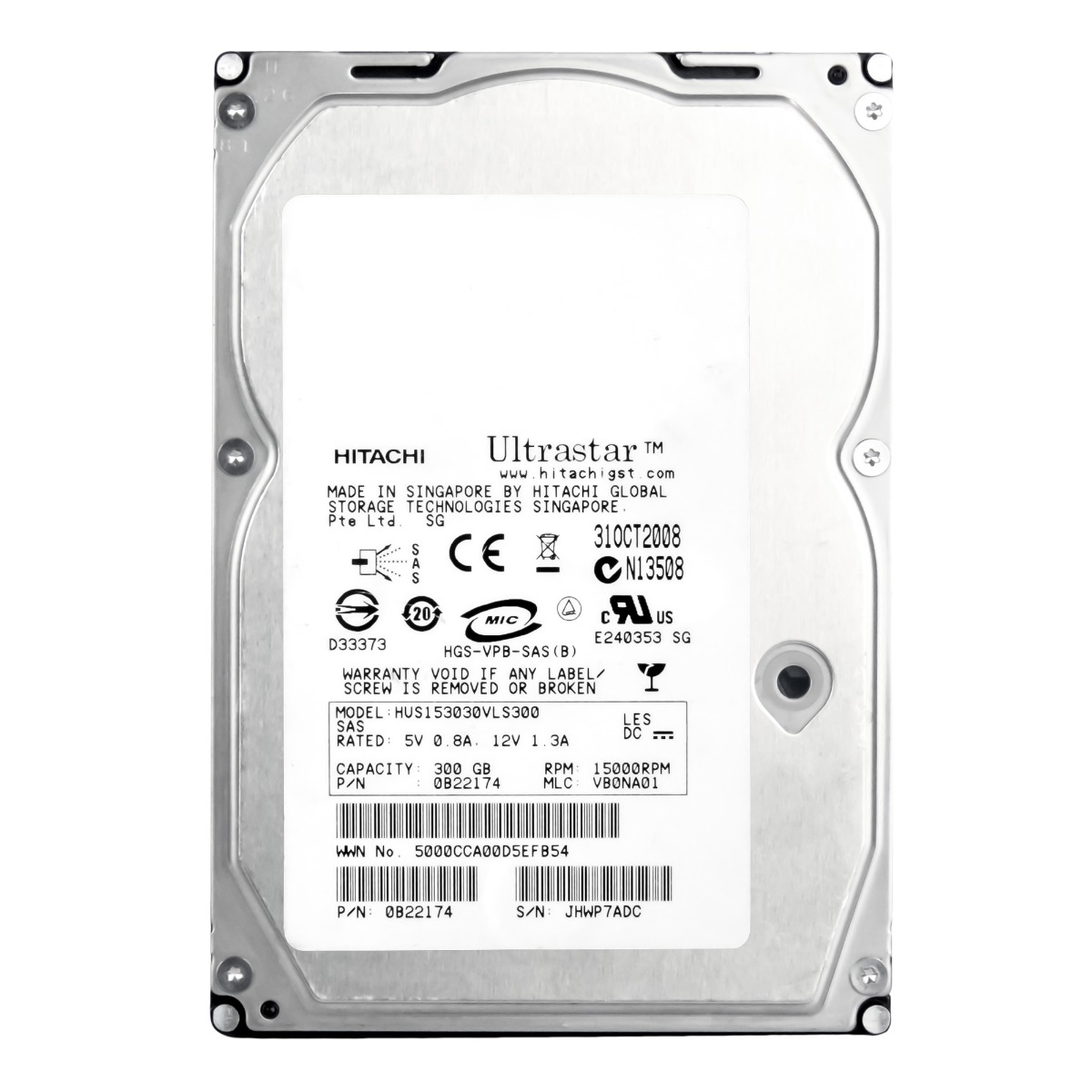 HITACHI UltraStar 15K300 300 Go 15K 16 Mo SAS-1 3,5'' HUS153030VLS300