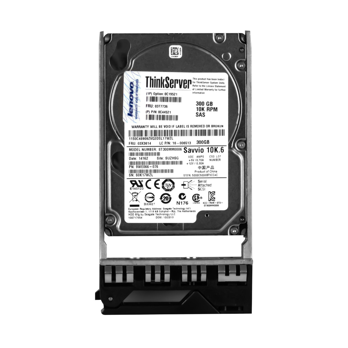 LENOVO 03T7736 300 Go 10K 64 Mo SAS-2 2,5'' ST300MM0006