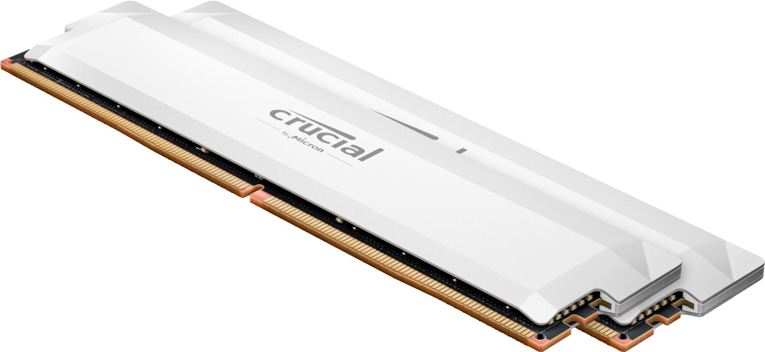 Crucial RAM Pro 32 Go DDR5 6000 MHz UDIMM blanc 32 Go, CL36 (36-38-38-80), non bufferisé Mémoire vive PC de bureau CP2K16G60C36U5W