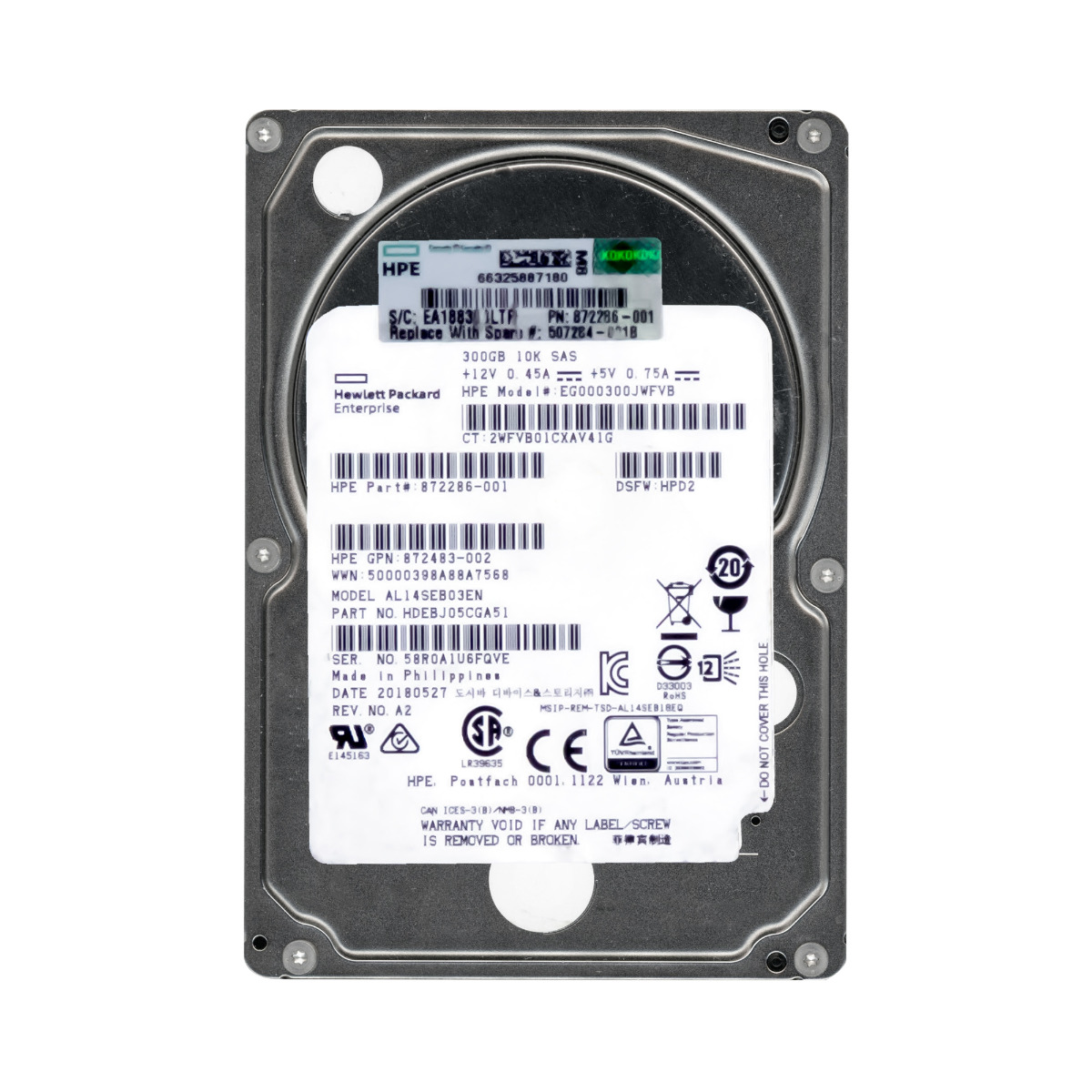 HP 872286-001 300 Go 10K 128 Mo SAS-3 2,5'' EG000300JWFVB