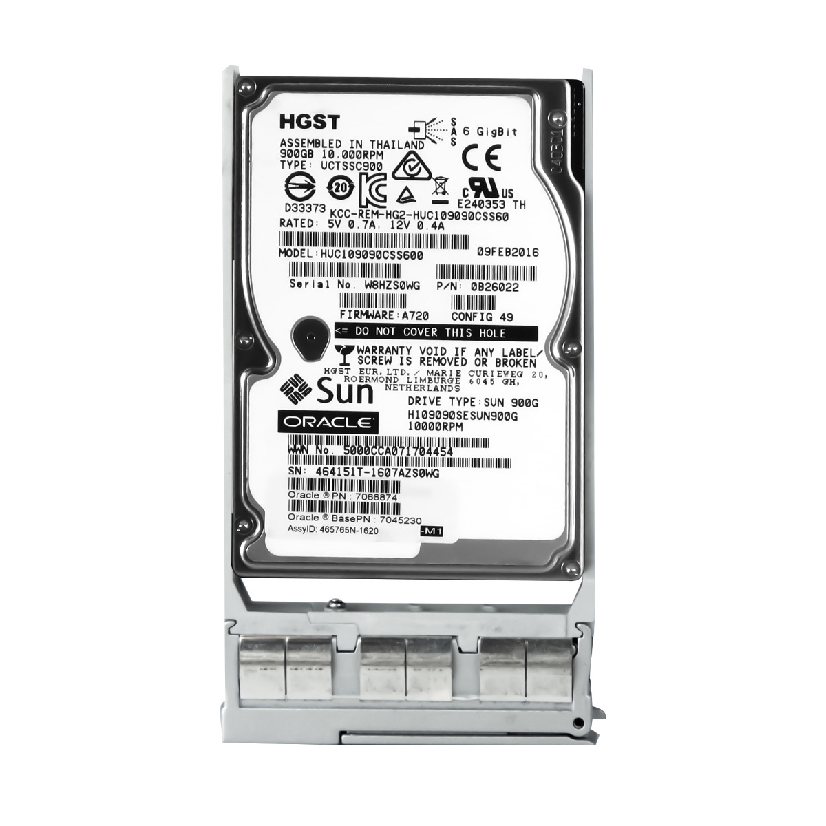 SUN 7066874 DISQUE DUR 900 Go 10K 64 Mo SAS-2 2,5" H109090SESUN900G
