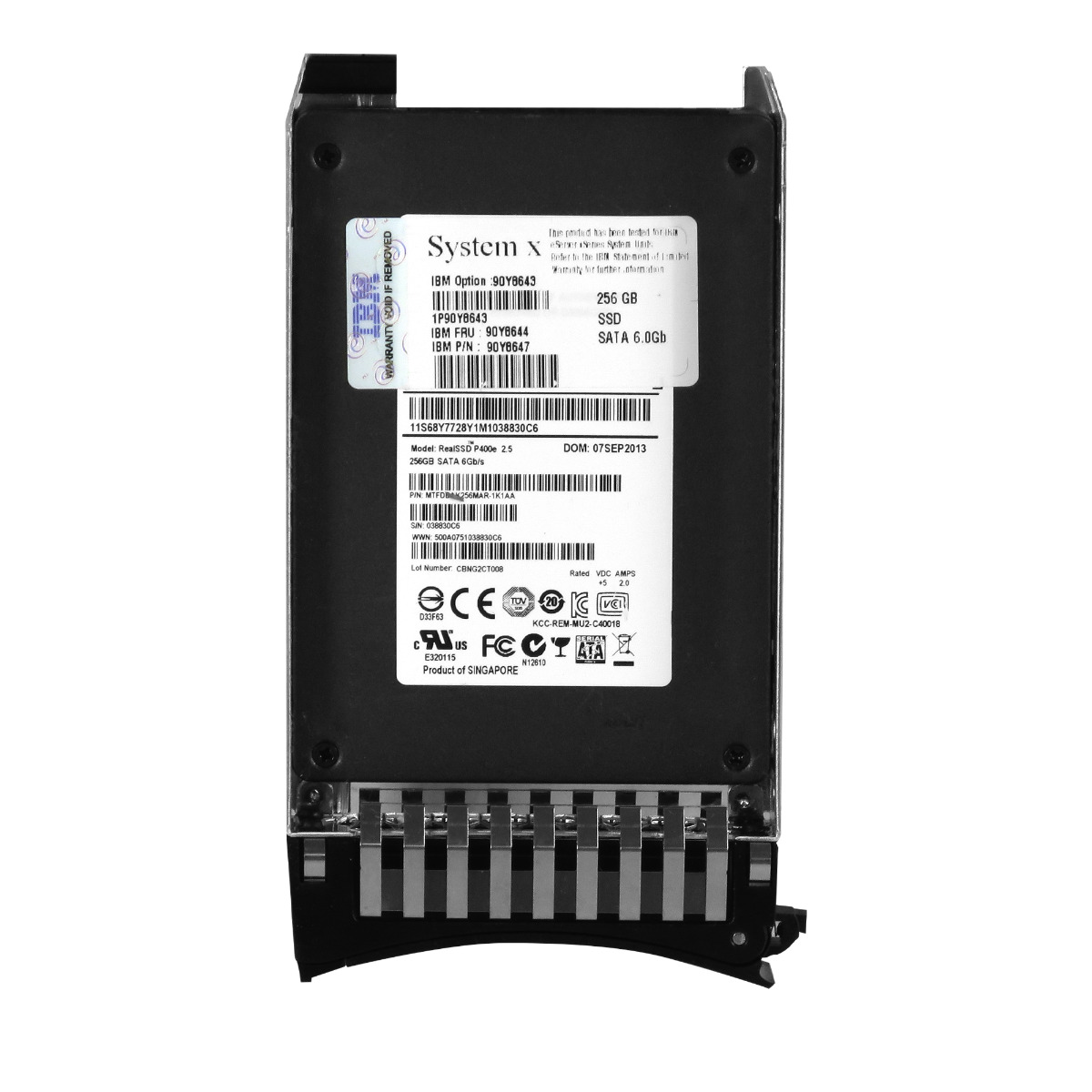 IBM 90Y8644 90Y8647 256GB SATA III 2.5'' RealSSD P400e