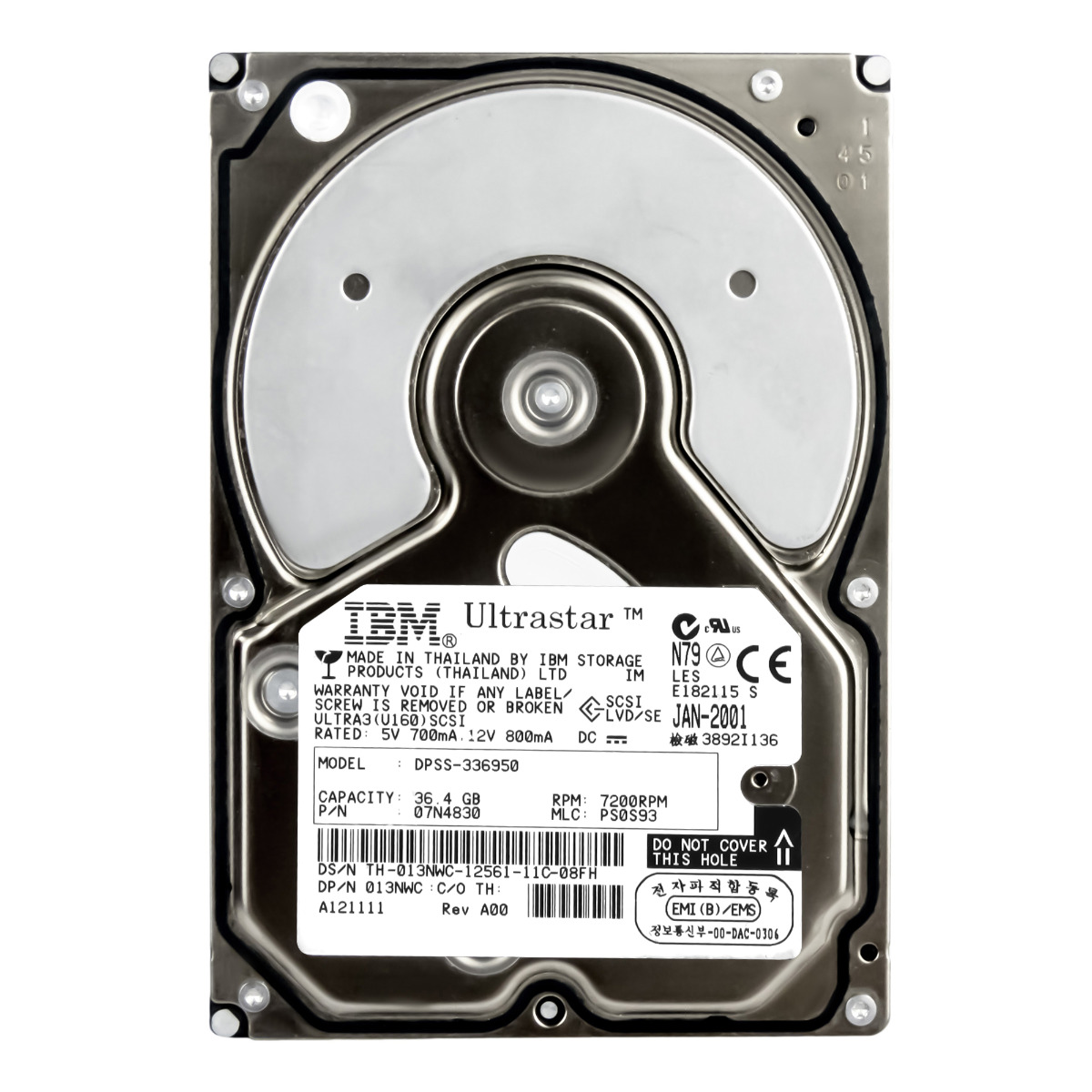 DELL 013NWC 36,4 Go 7,2K 4 Mo SCSI U160 3,5'' DPSS-336950