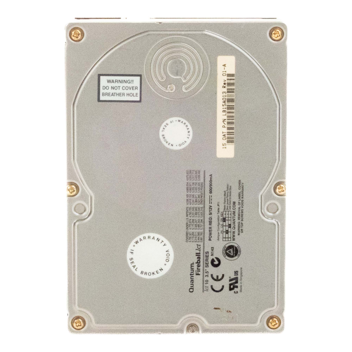 QUANTUM FIREBALL LCT10 DISQUE DUR 15 Go 5,4K 2 Mo ATA 3,5'' LB15A013