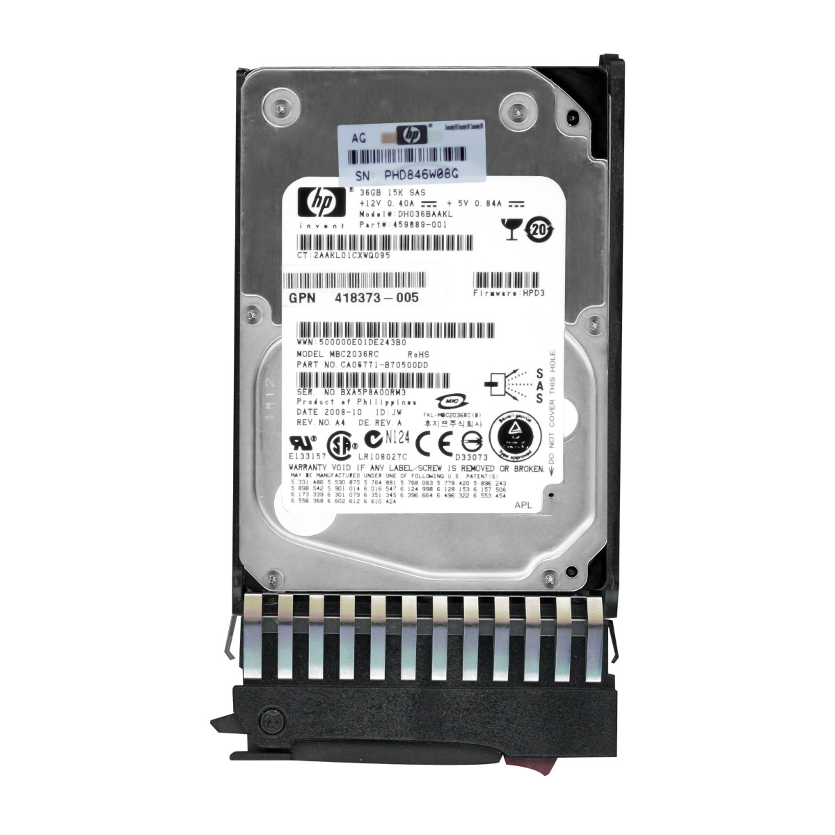 HP 459889-001 36GB 15K 16MB SAS 2.5'' DH036BAAKL
