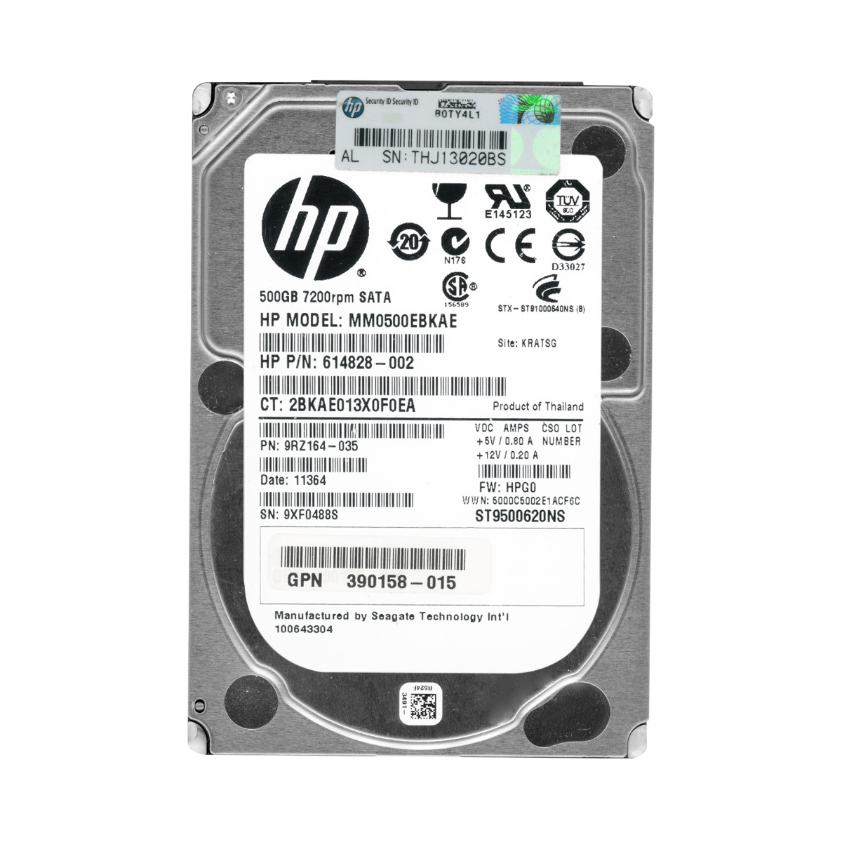HP 614828-002 500 Go 7 200 tr/min 16 Mo SATA II 2,5'' MM0500EBKAE