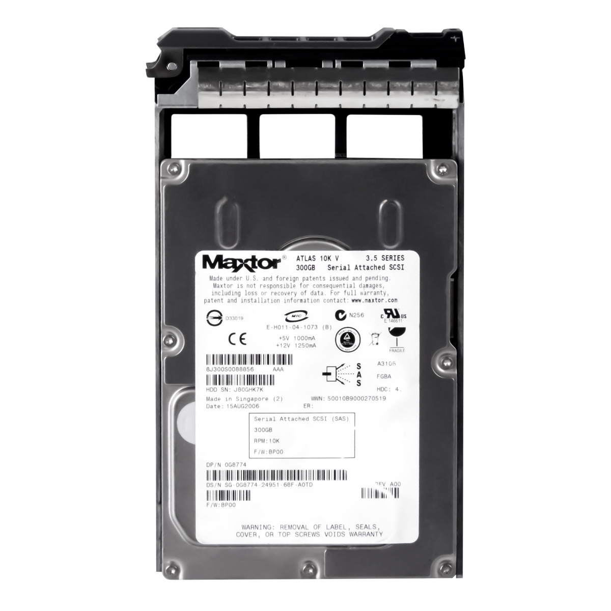 DELL 0G8774 Disque dur 300 Go SAS 10K 16 Mo 3,5'' 8J300S0