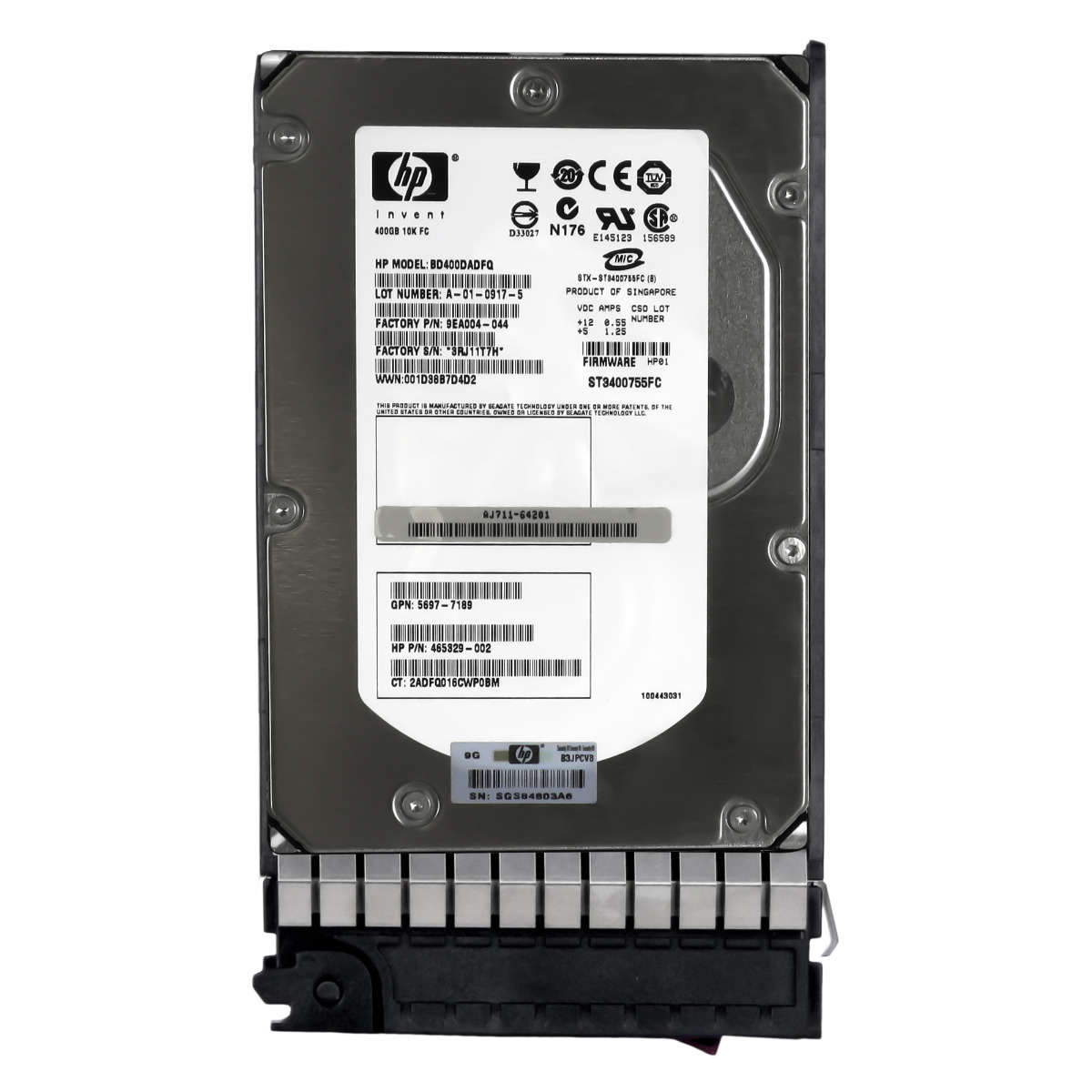 HP 465329-002 400GB 10K 16MB FC 4Gbps 3.5'' BD400DADFQ