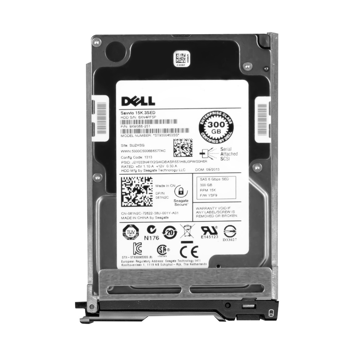 Disque dur DELL 081N2C 300 Go 15 000 tr/min 64 Mo SAS-2 2,5'' ST9300453SS