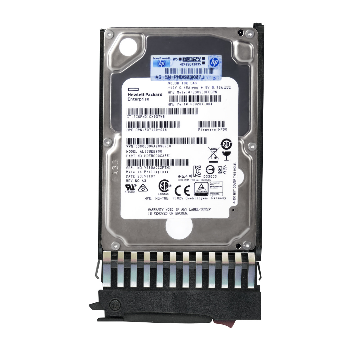 HP 689287-004 900 Go 10 000 tr/min 64 Mo SAS-2 2,5'' EG0900FCSPN