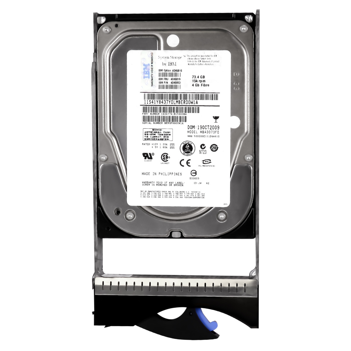 IBM 40K6819 40K6853 Disque dur 73 Go 15K FC 3,5'' MBA3073FD
