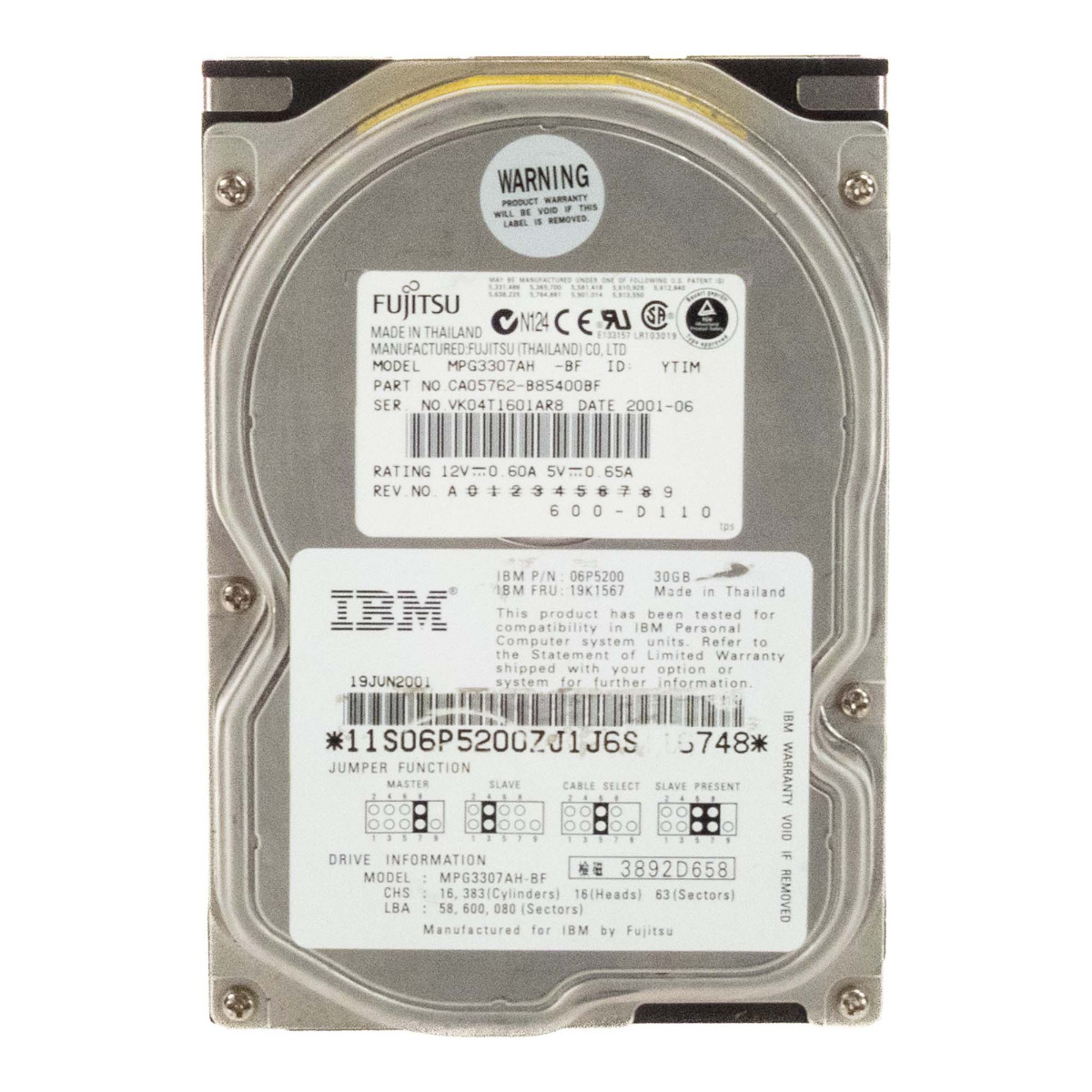 IBM 19K1567 / 06P5200 30,7 Go 7,2K 2 Mo ATA 3,5'' MPG3307AH