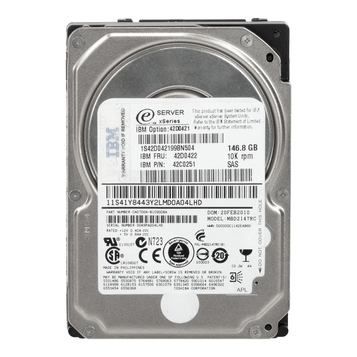 IBM 42D0422 42C0251 146 Go 10K SAS 2,5'' MBD2147RC
