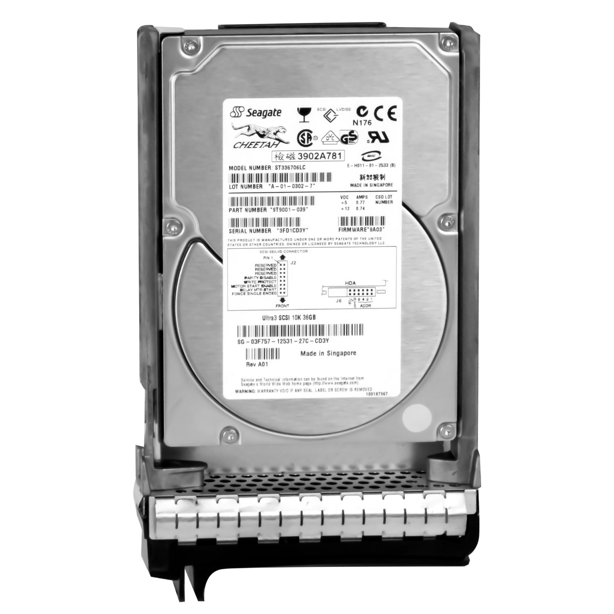 DELL 03F757 36 Go 10K SCSI U160 3,5'' ST336706LC