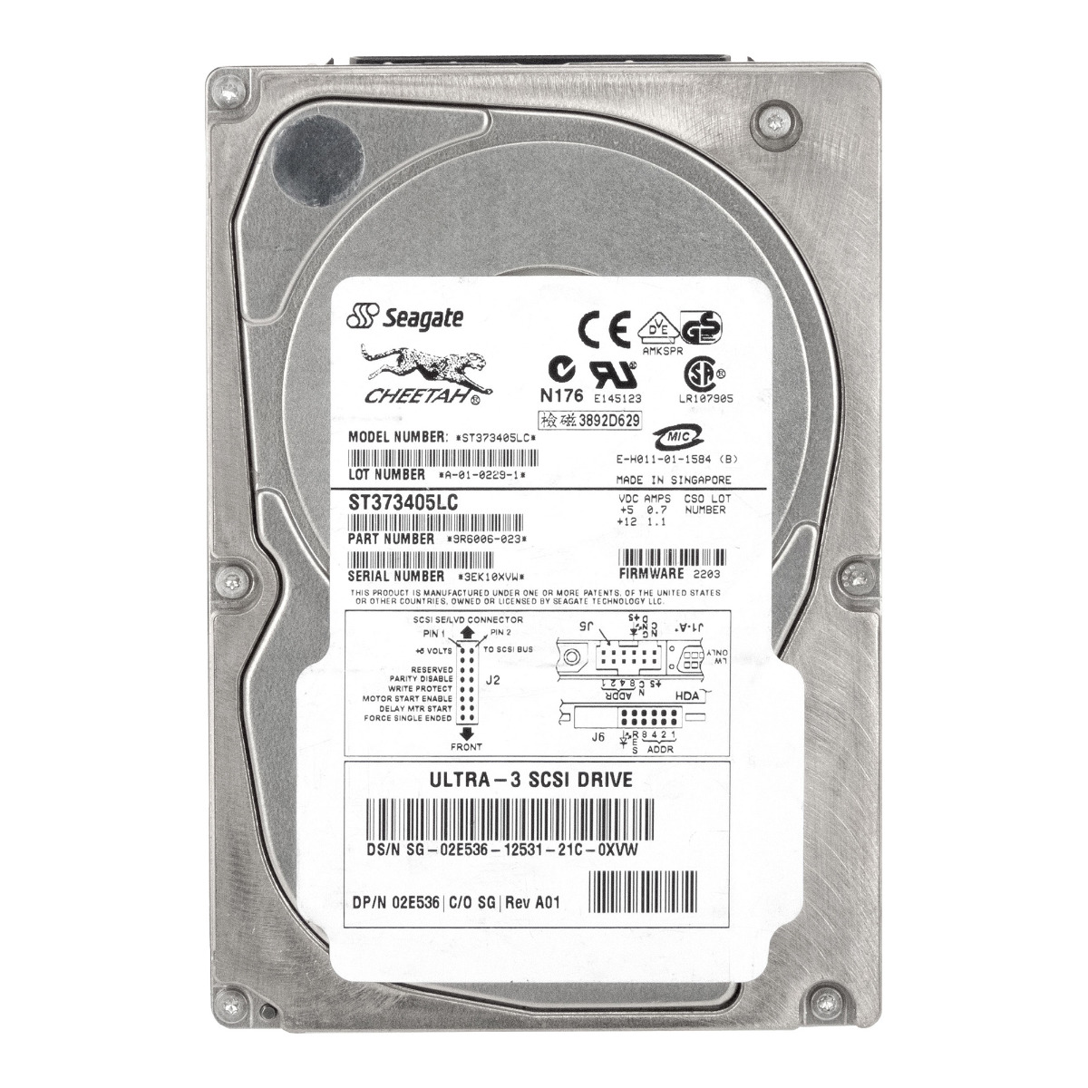DELL 02E536 73GB 10K 8MB SCSI U160 3.5'' ST373405LC