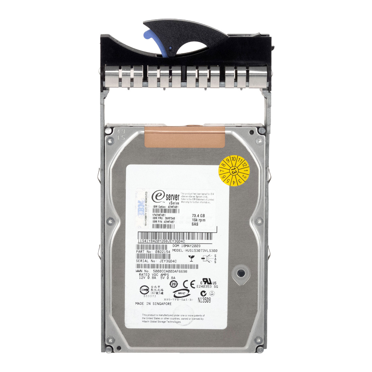 IBM 39R7346 43W7487 73,4 Go 15K 16 Mo SAS 3,5'' HUS153073VLS300