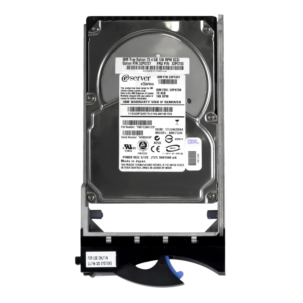 IBM 32P0730 33P3391 73 Go 10 000 tr/min SCSI U320 3,5'' 8B073J0