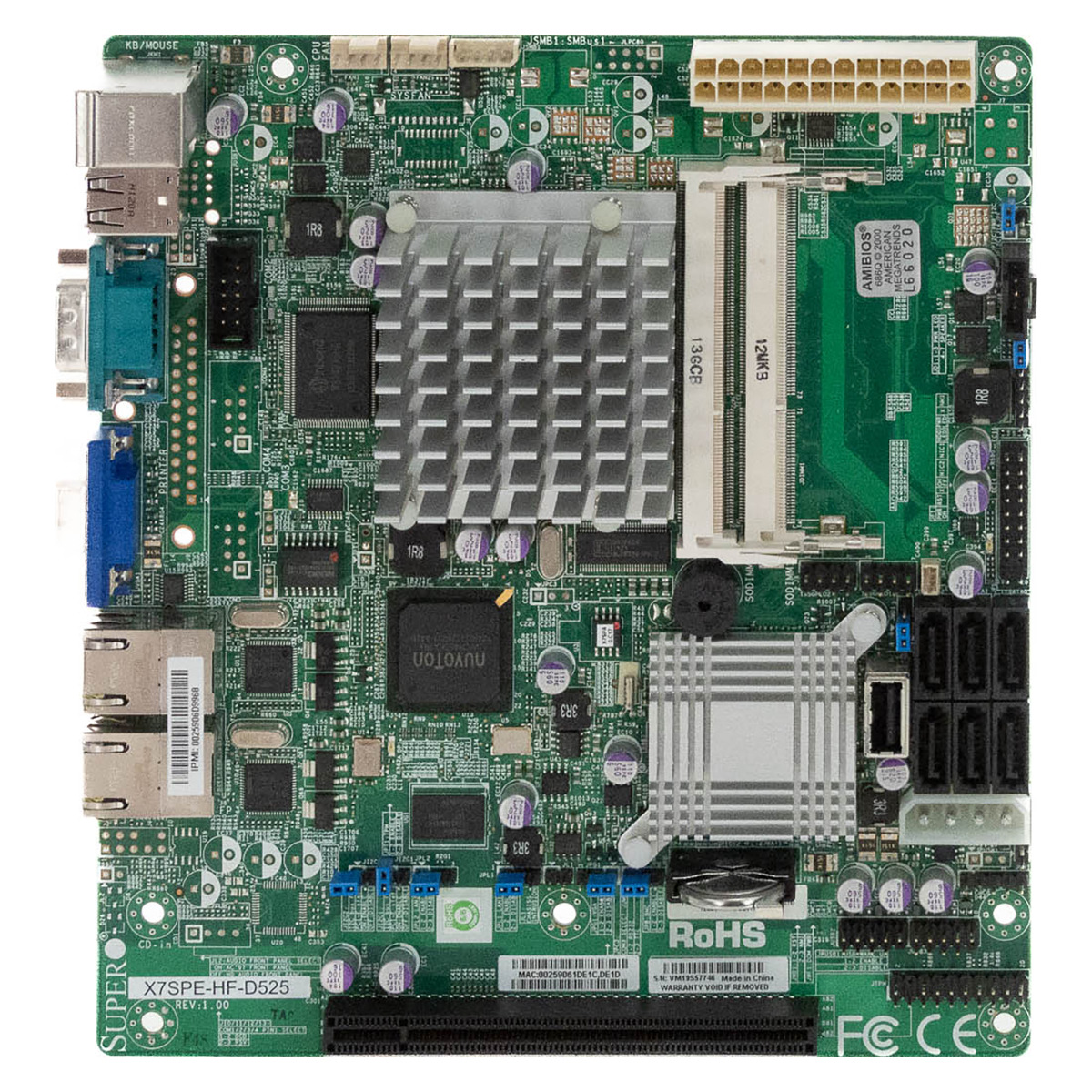 SUPERMICRO X7SPE-HF-D525 CARTE MÈRE Intel Atom D525 DDR3 SO-DIMM FlexATX