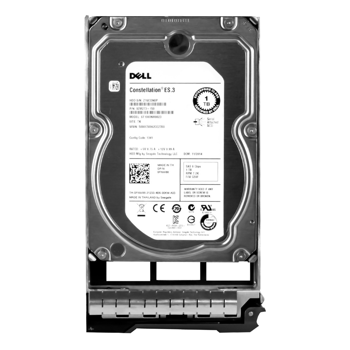 DELL 0FNW88 1 To 7,2K 128 Mo SAS-2 3,5'' ST10000NM0023