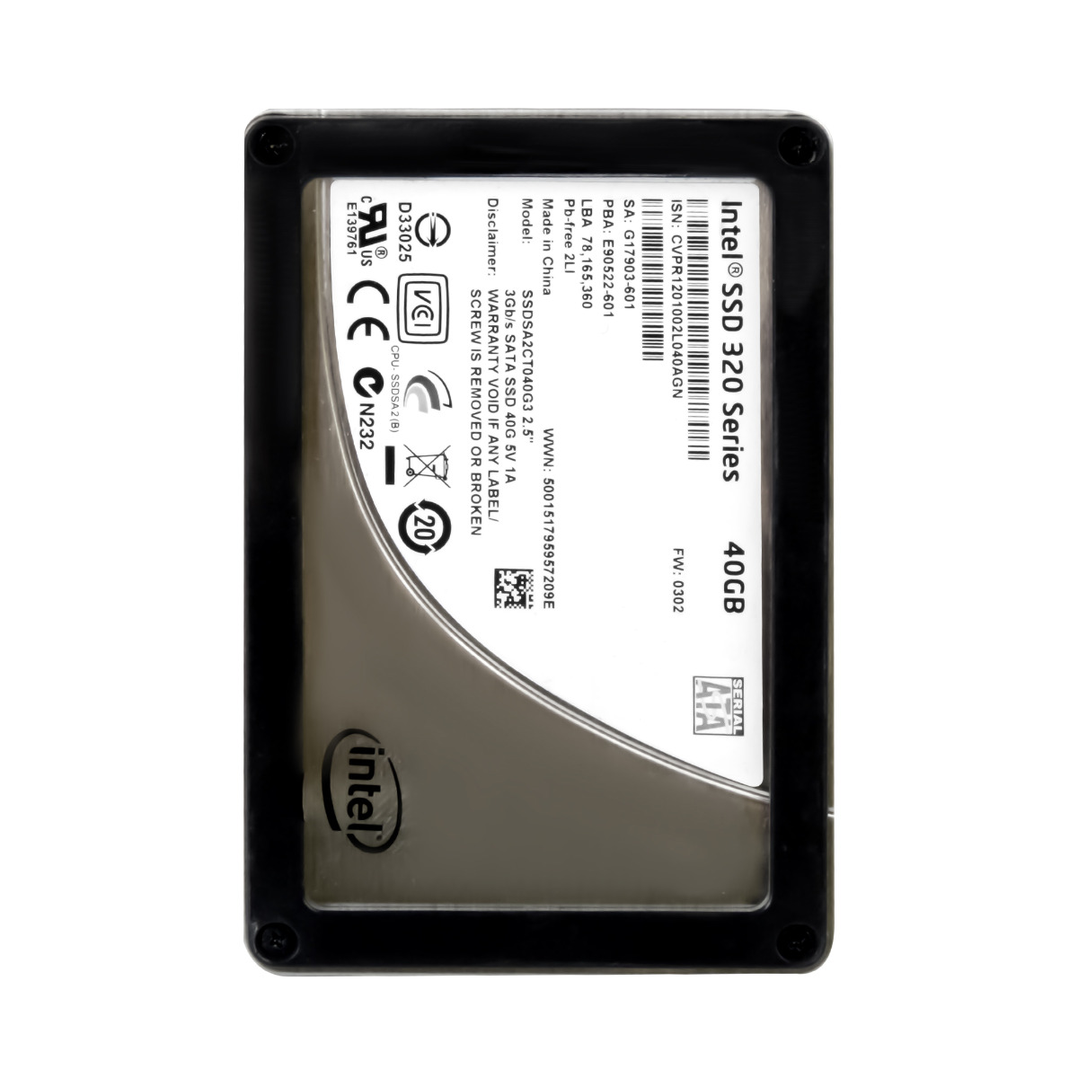 INTEL 320 Series 40 Go MLC SATA II 2,5'' SSDSA2CT040G3