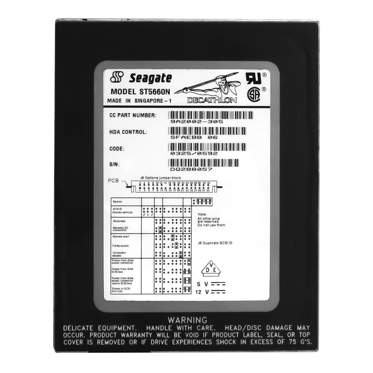 SEAGATE DECATHLON 545 Mo 4 500 tr/min SCSI 50 broches 3.5'' ST5660N