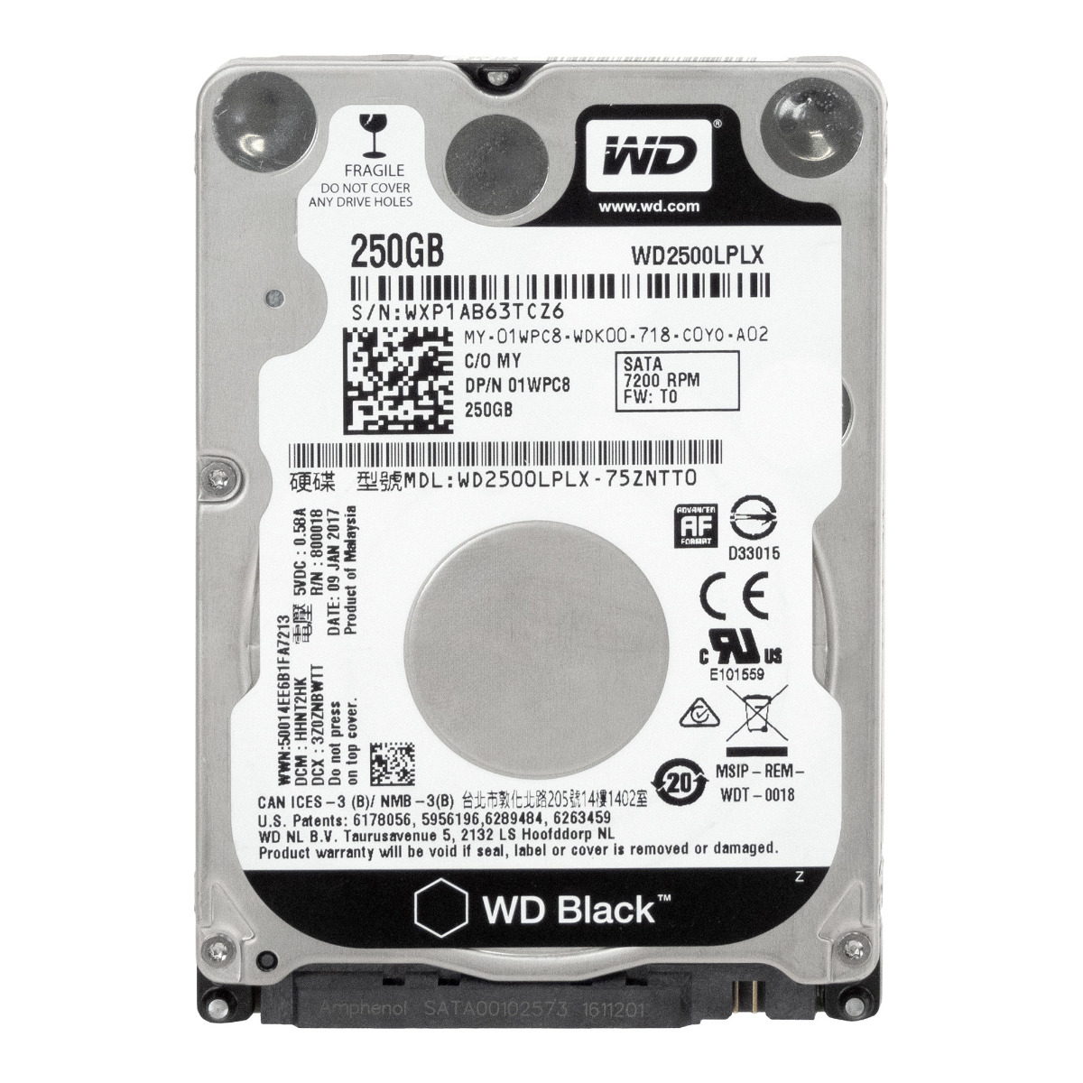 DELL 01WPC8 250 Go 7,2K 32 Mo SATA III 2,5'' WD2500LPLX