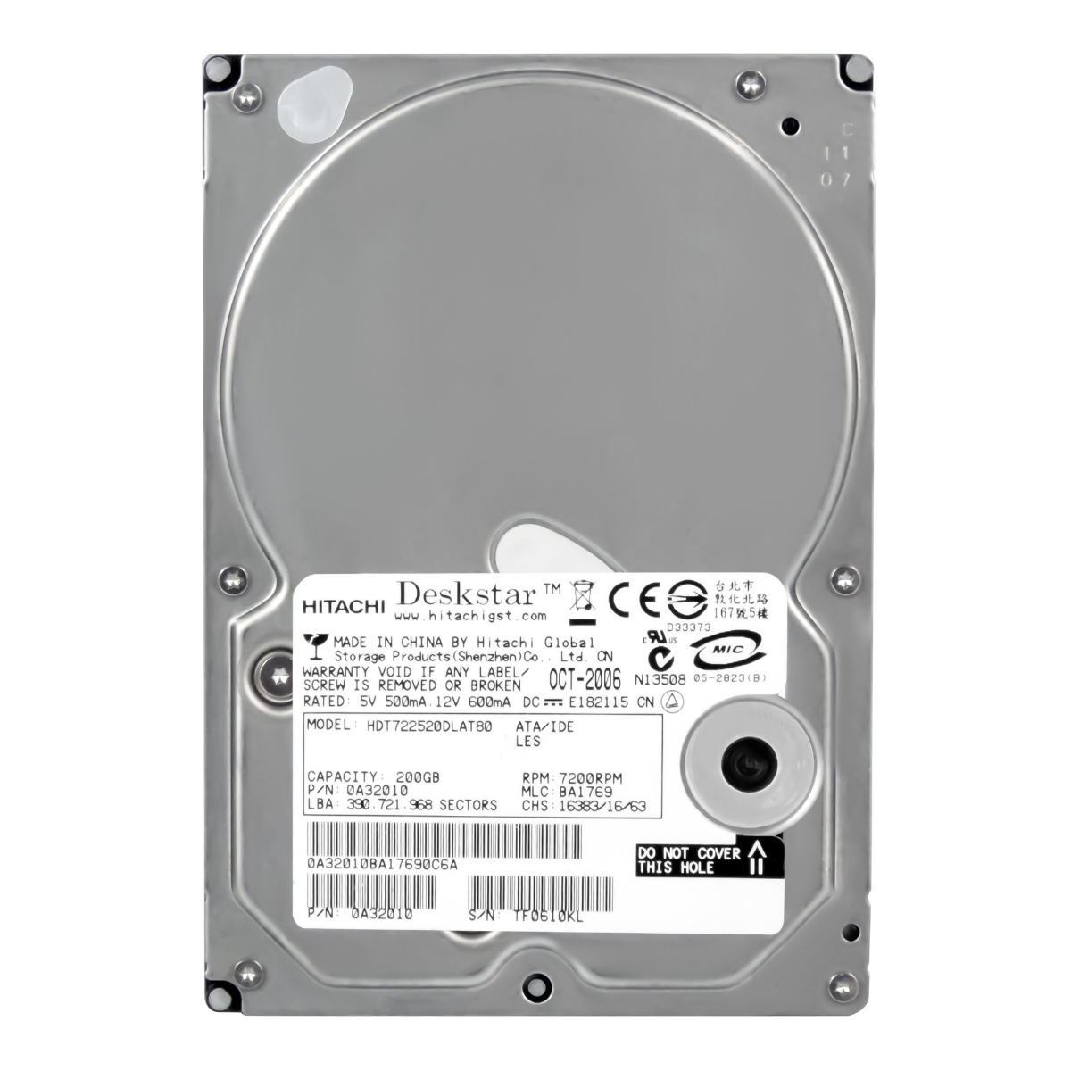 HITACHI DeskStar T7K250 200 Go 7,2K 8 Mo ATA 3,5'' HDT722520DLAT80
