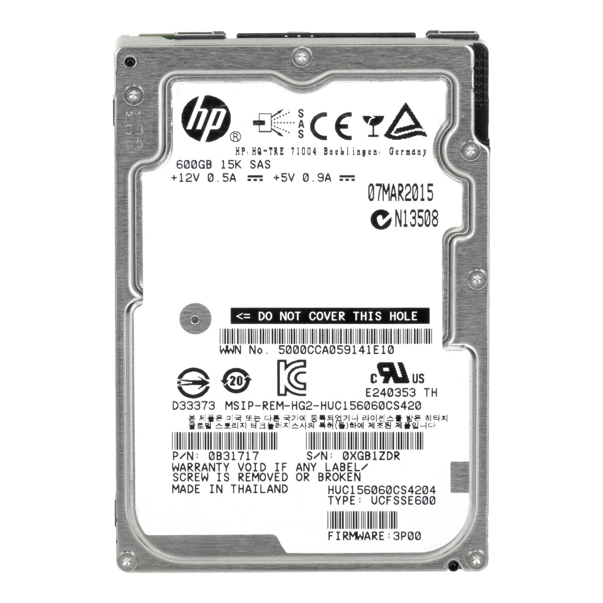HGST UltraStar C15K600 600 Go 15 000 tr/min 128 Mo SAS-3 2,5'' HUC156060CS4204