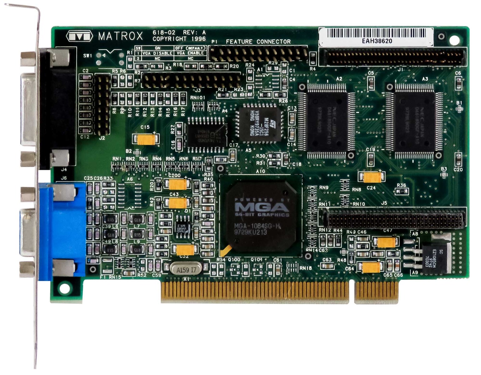 MATROX MYSTIQUE 1064SG 2MB MGA-MYST/2SYS 618-02 PCI