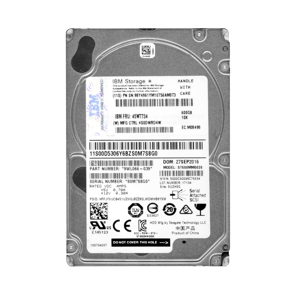 IBM 45W7734 600 Go 10K 64 Mo SAS-2 2,5'' ST600MM0026