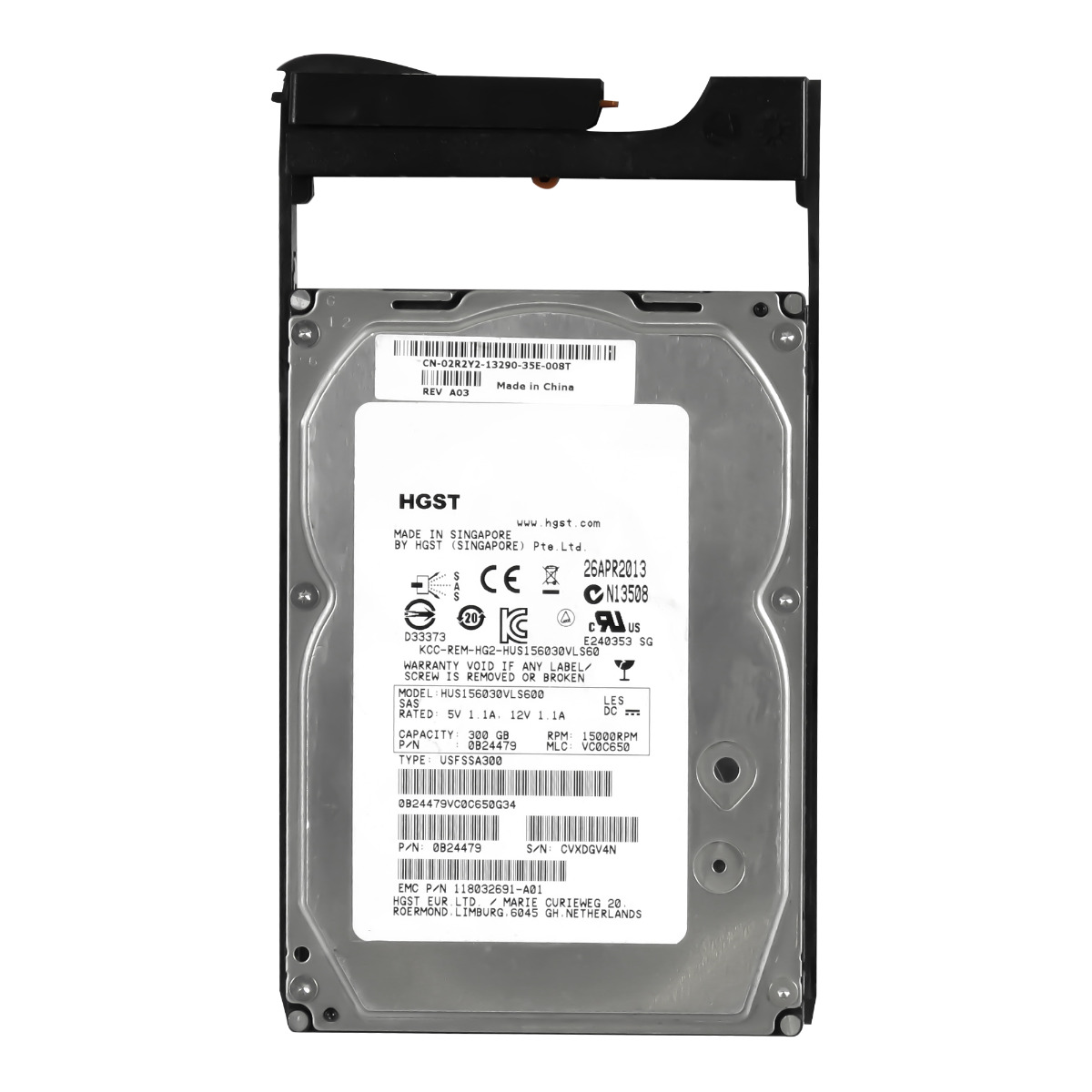 EMC 118032691-A01 005049034 300 Go 15K 64 Mo SAS-2 3,5'' HUS156030VLS600