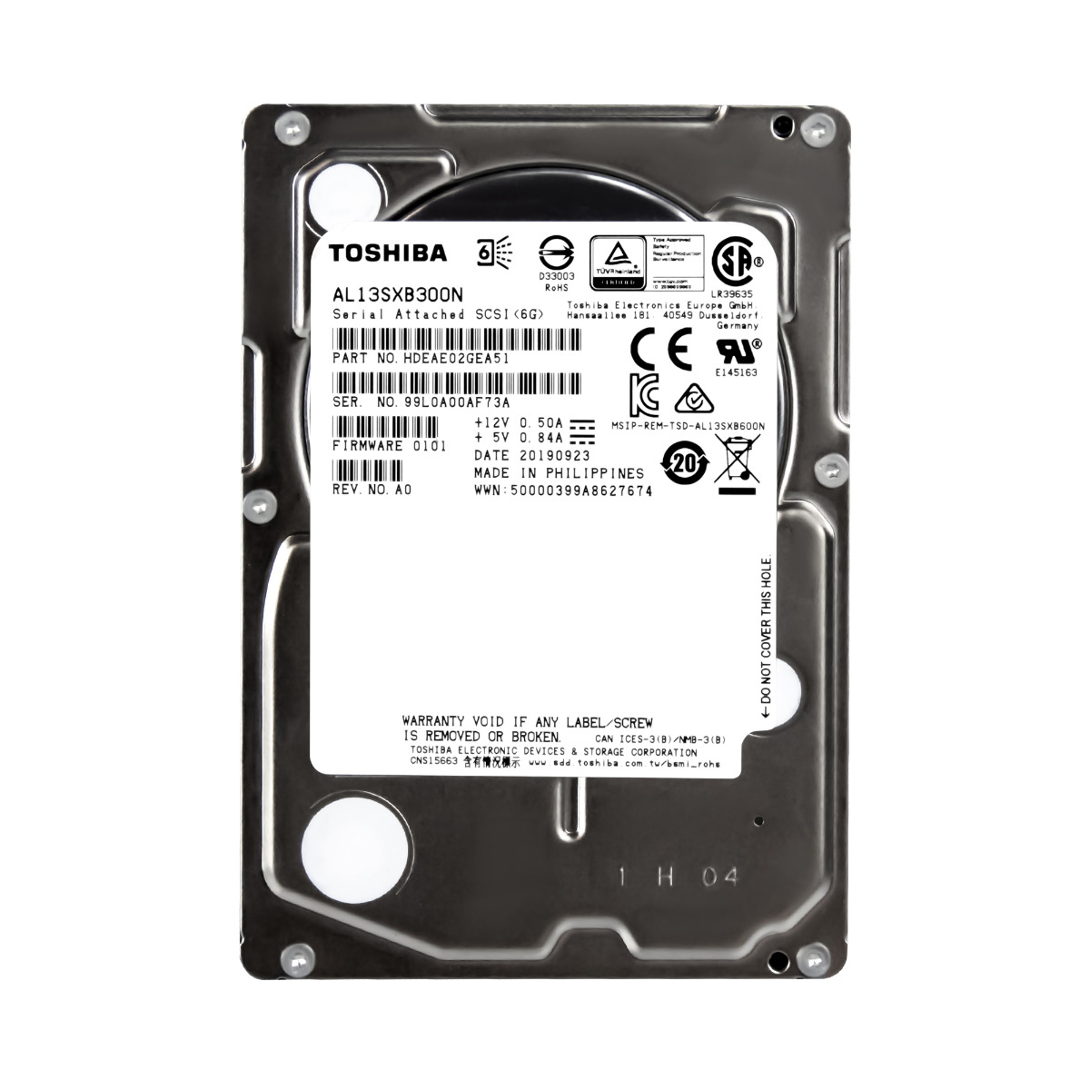 TOSHIBA 300 Go 15 000 tr/min 64 Mo SAS-2 2,5'' AL13SXB300N