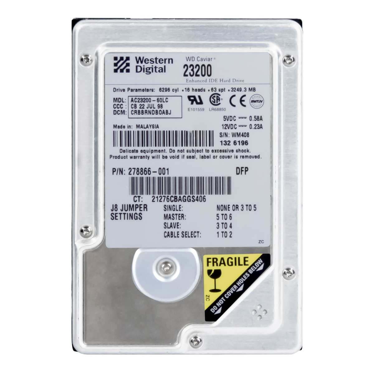 WD Caviar 23200 3,2 Go 5 400 tr/min ATA 3,5'' AC23200-60LC