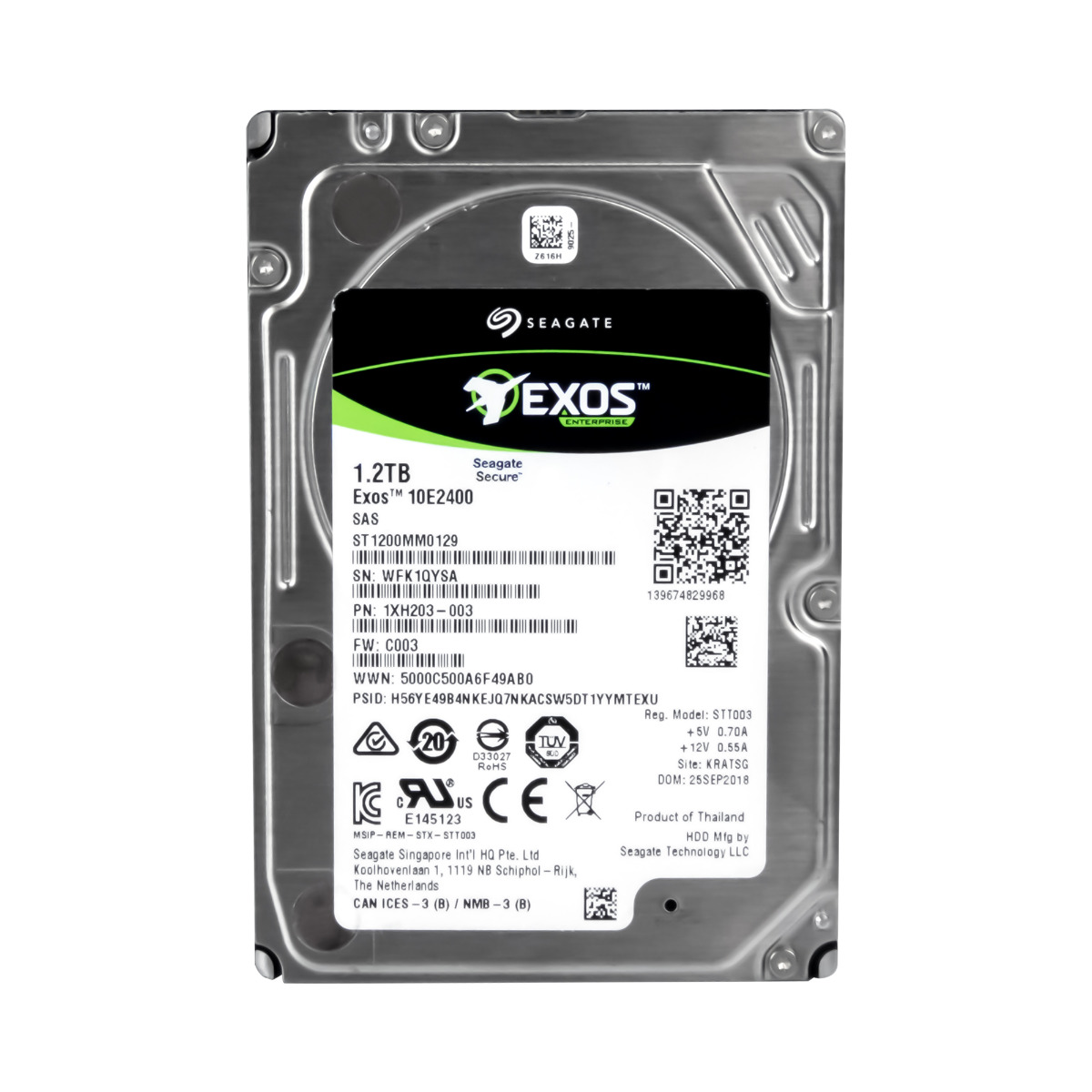 SEAGATE EXOS 1,2 To 10K SAS-3 2,5'' ST1200MM0129