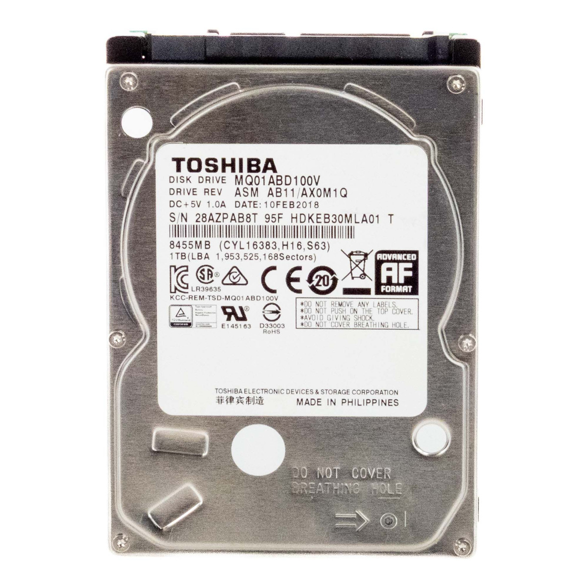 TOSHIBA 1TB 5.4K 8MB SATA II 2,5'' MQ01ABD100V