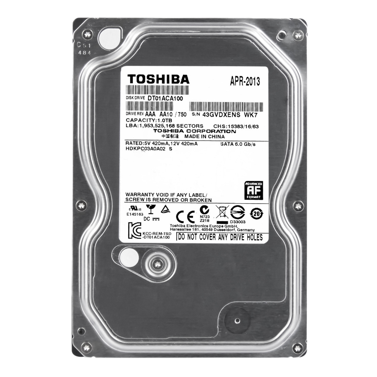 TOSHIBA 1TB 7,2K SATA III 32MB 3,5'' DT01ACA100