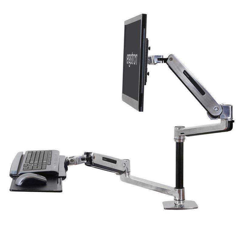 Poste de travail assis-debout Ergotron WorkFit-LX Single avec technologie CF brevetée pour 1 écran jusqu'à 106,88 cm (42")