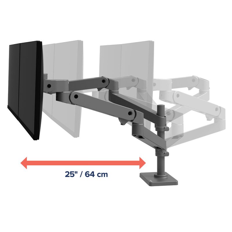 Support de moniteur Ergotron LX Pro - pour 2 écrans LCD - Gris foncé Dual Stacking