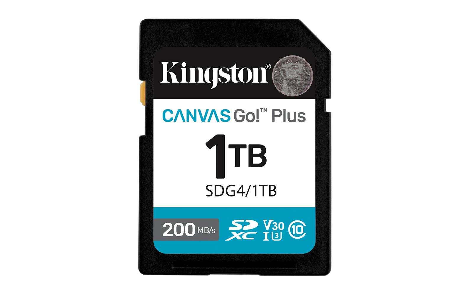 Carte mémoire Kingston Canvas Go Plus SDXC - 1 To Classe 10, UHS-I, U3, V30, 200 Mo/s
