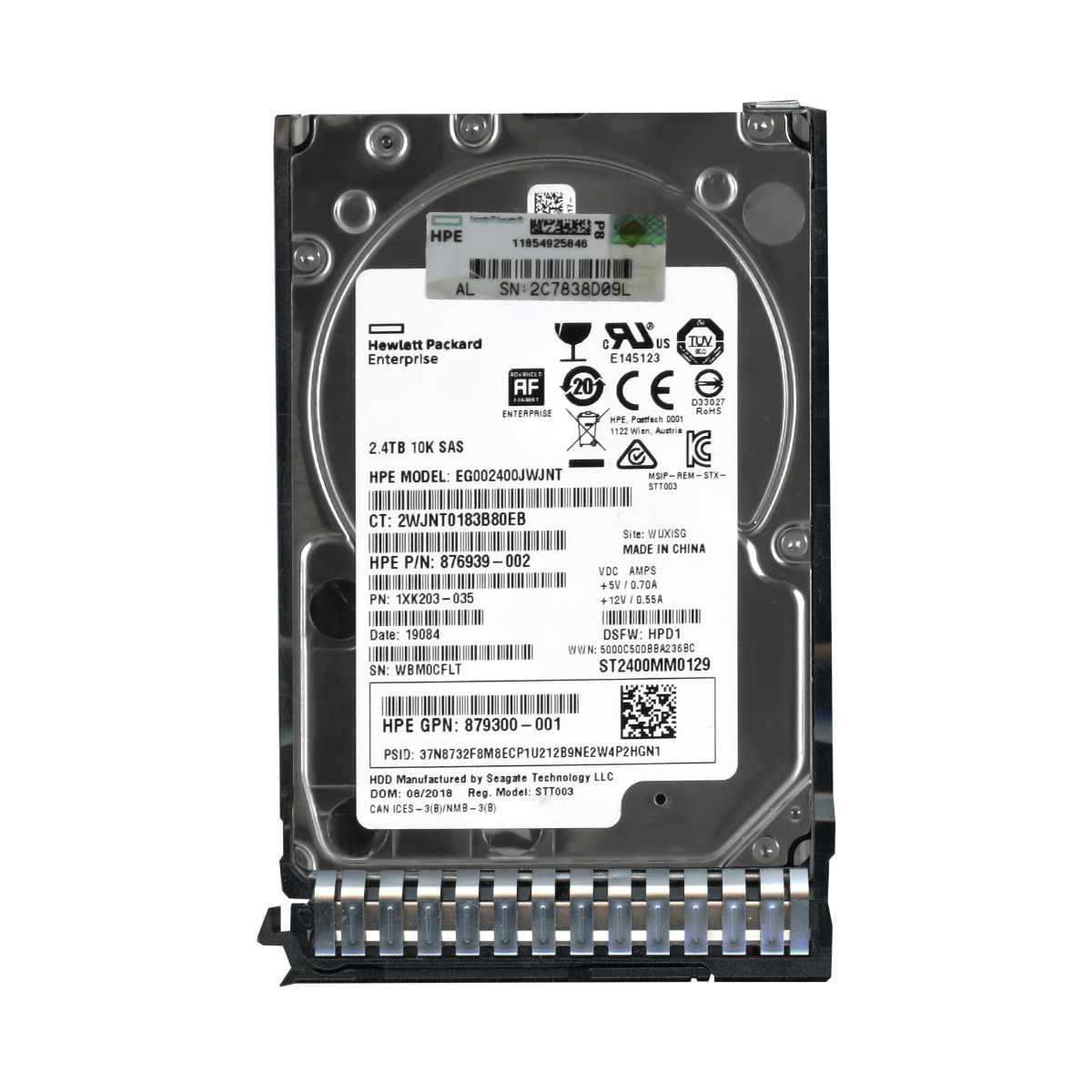 Disque dur HP 876939-002 2,4 To 10 000 tr/min 256 Mo SAS-3 2,5'' EG002400JWJNT