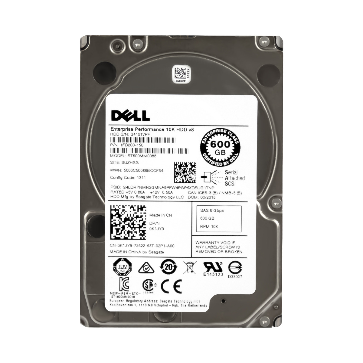 Disque dur DELL 0K1JY9 600 Go 10 000 tr/min 128 Mo SAS-2 2,5'' ST600MM0088