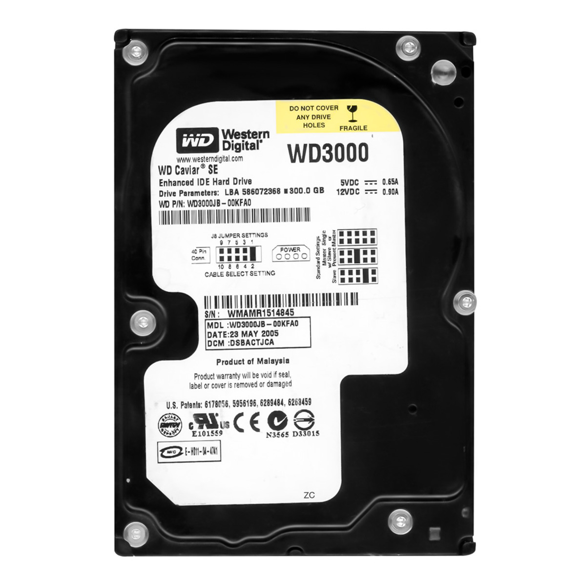 Disque dur WD CAVIAR SE 300 Go 7200 tr/min 8 Mo ATA 3,5" WD3000JB-00KFA0