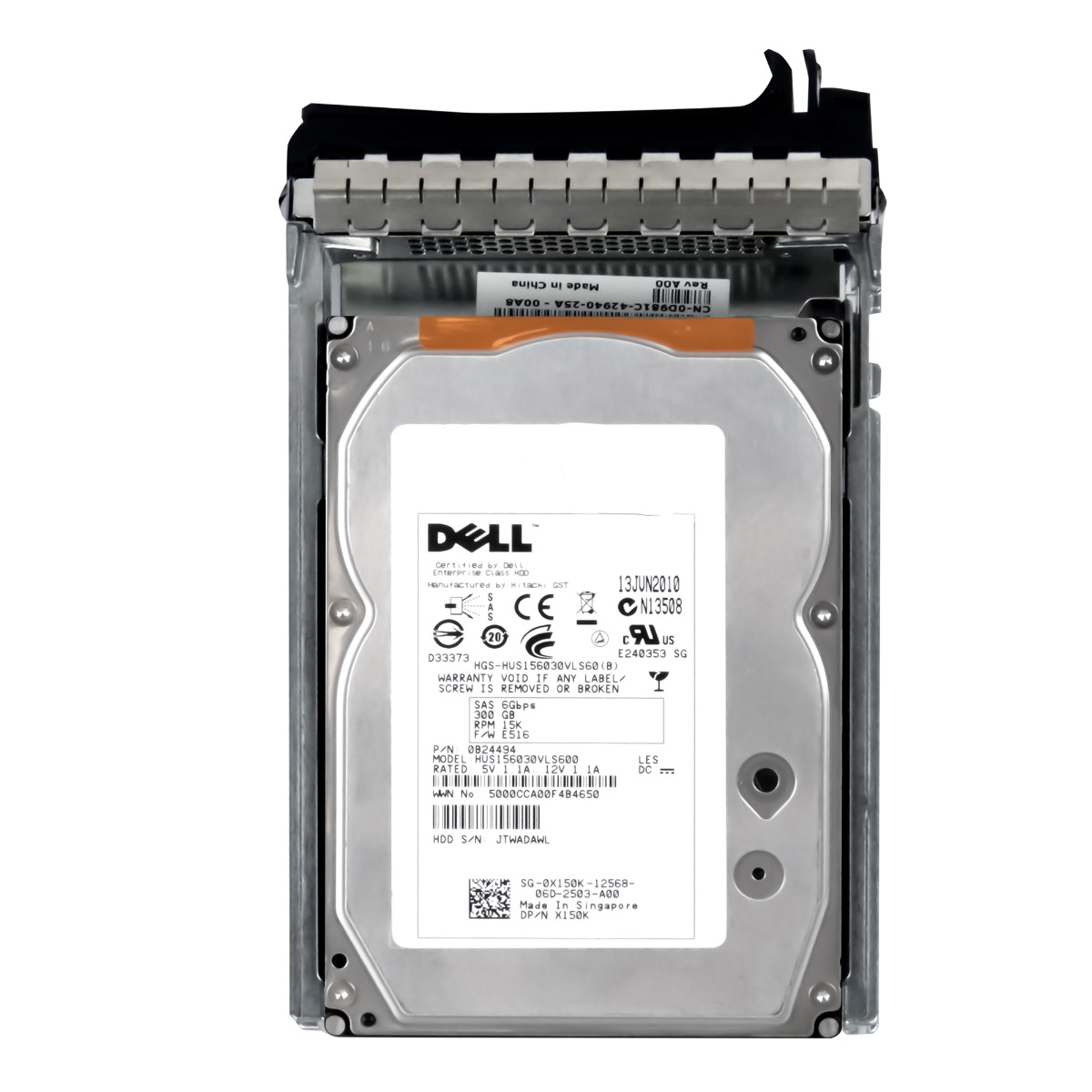 DELL 0X150K 300 Go 15K 64 Mo SAS-2 3,5'' HUS156030VLS600