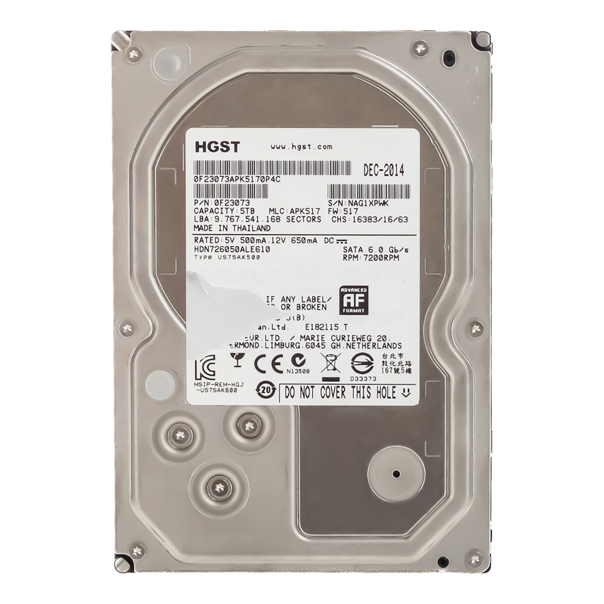 HGST DeskStar NAS 5 To 7.2K 128 Mo SATA III 3,5'' HDN726050ALE610