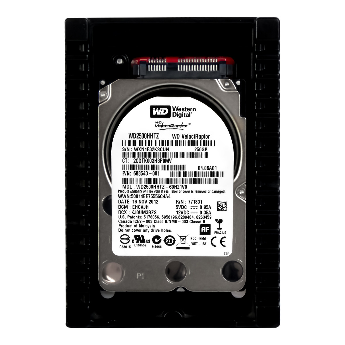 HP 683543-001 250 Go 10K 64 Mo SATA III 3,5'' WD2500HHTZ